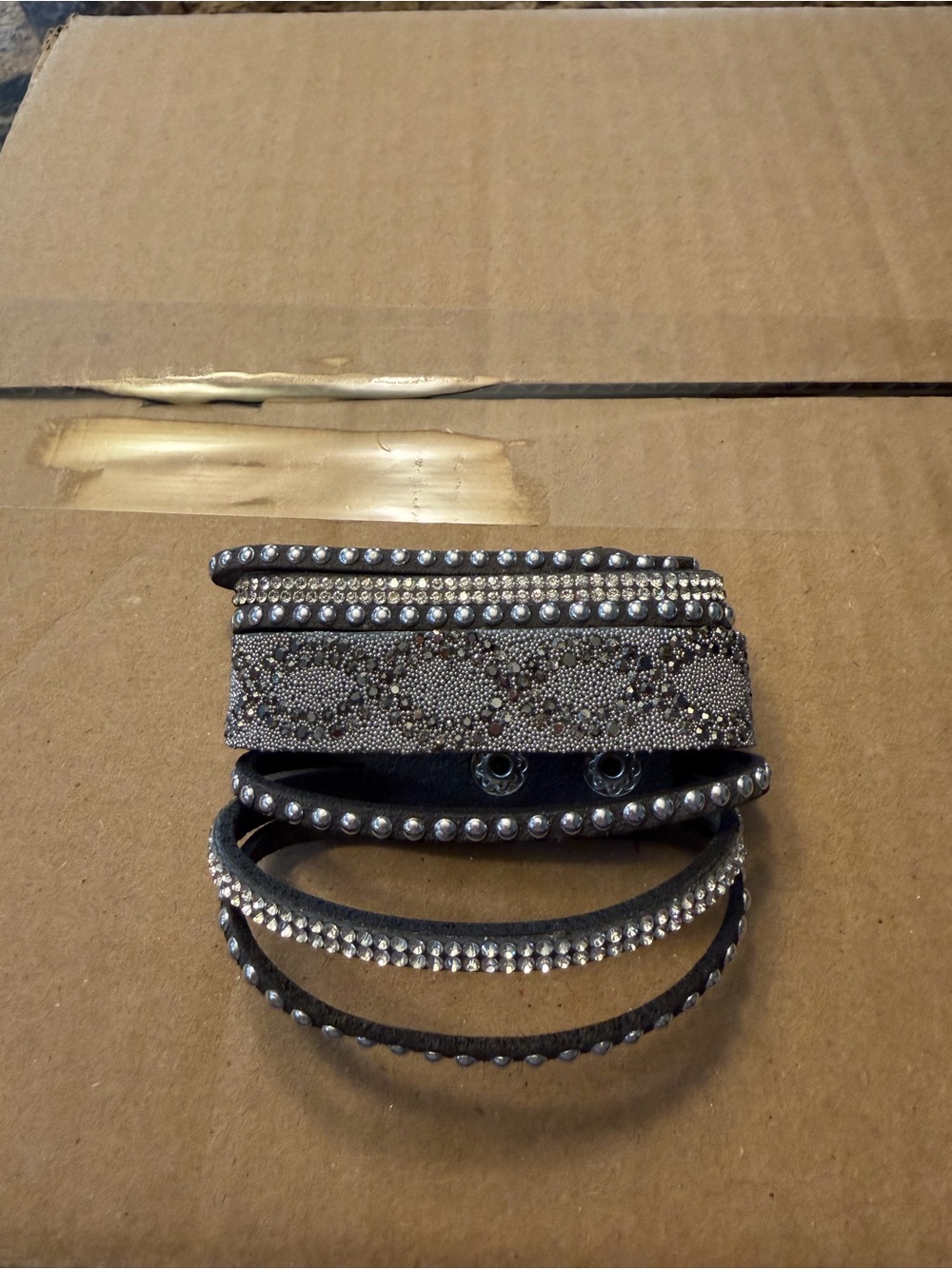 Rhinestone Wrap Bracelet - Black
